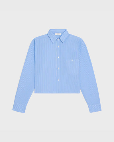 Celine Cropped Shirt in Striped Cotton Poplin