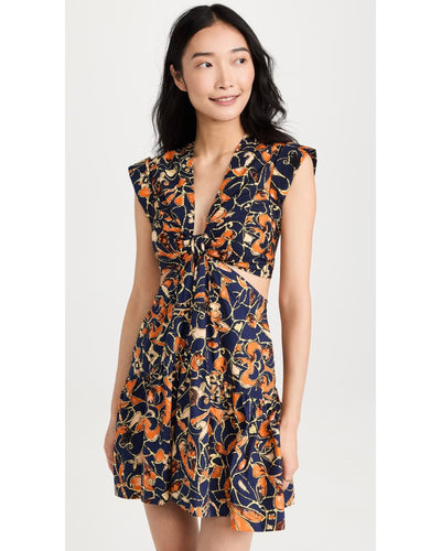 Lexi Cutout Mini Dress floral plunging v-neck