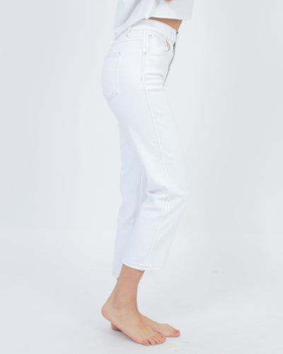 3X1 Clothing XXS | US 23 High-Rise Cropped White Jeans