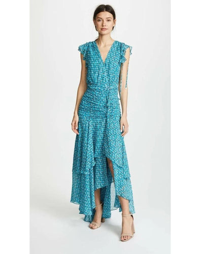 Samara Silk Blue Floral Max Dress