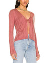 525 America Clothing Medium tie Front Cardigan in Rose