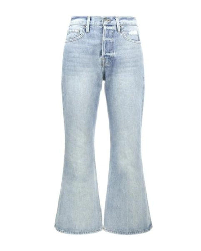 FRAME Blue Rigid Re-Release Le Crop Flare Jeans