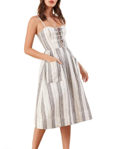 "Ellen" Linen Midi Dress