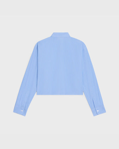 Celine Cropped Shirt in Striped Cotton Poplin