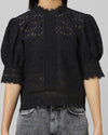 Sea New York Black Eyelet Top