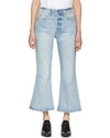 FRAME Blue Rigid Re-Release Le Crop Flare Jeans