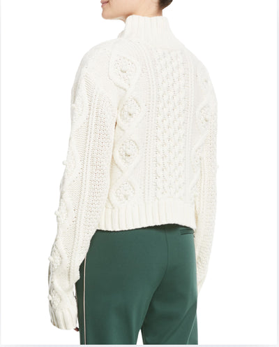 Wool Cable-Knit Cropped Sweater