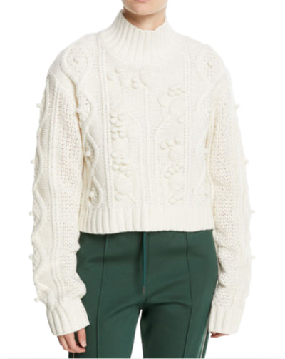 Wool Cable-Knit Cropped Sweater