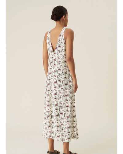 Floral Crepe Sleeveless Midi Dress