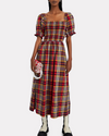 The Savanna Plaid Midi Dress