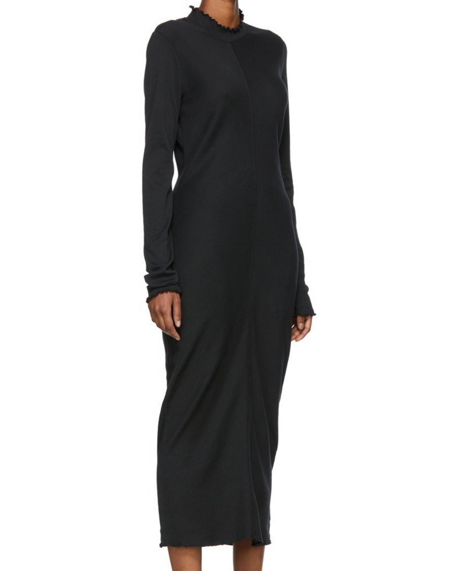 Black Long Sleeve Fitted Dress