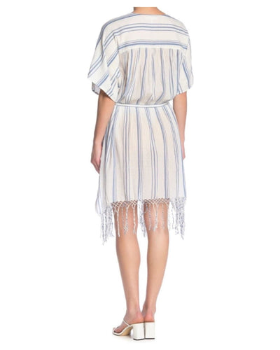 Striped Cotton Gauze Cover Up Dress