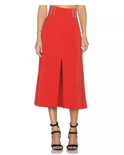 Crepe Belted Midi Skirt