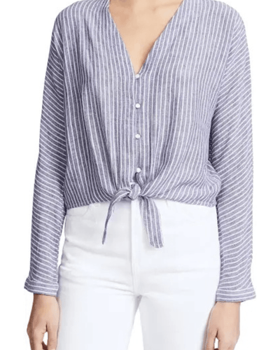 Sloane Striped Tie-Front Top