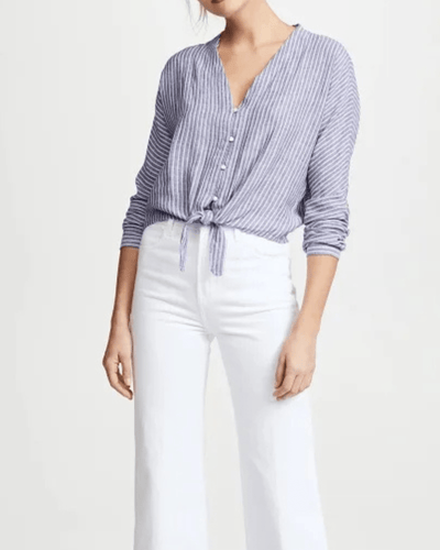 Sloane Striped Tie-Front Top