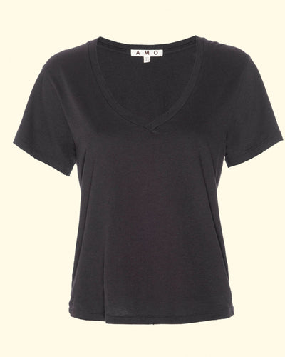 V-Neck Tee in Black