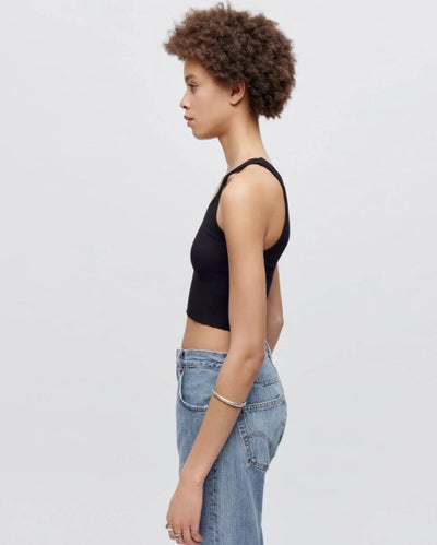 Cropped Ribbed Knit Tank