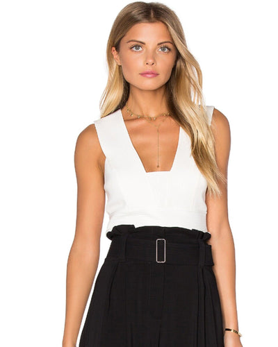 White Peplum Tank - The Revury