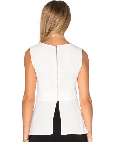 White Peplum Tank - The Revury