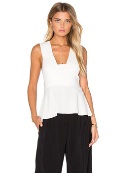 "Leigh" Peplum Sleeveless Tank