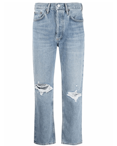 AGOLDE Clothing Medium | US 27 Fen Distressed Straight Leg