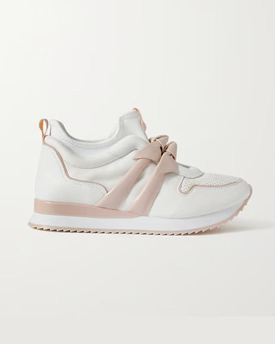 Alexandre Birman Shoes Small | US 8 I IT 38 Clarita Jogger bow-embellished leather and neoprene sneakers