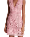 Alice + Olivia Clothing Medium | 6 Pink Embroidered V-Neck Dress