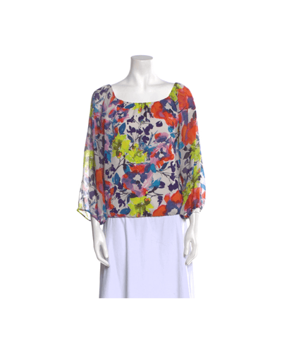 Alice + Olivia Clothing Medium Alice And Olivia Silk Printed Blouse