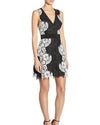 Alice + Olivia Clothing XS | US 0 "Patrice' V-Neck Lace A-Line" Dress