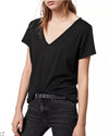 ALLSAINTS Clothing Medium Black "Emelyn Tonic Raw Edge" Tee