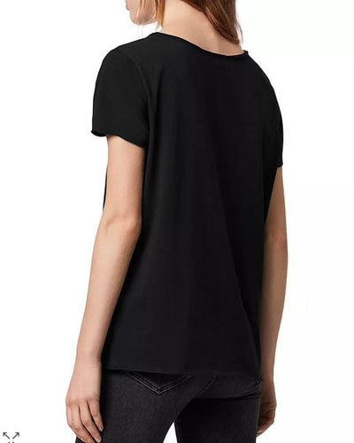 ALLSAINTS Clothing Medium Black "Emelyn Tonic Raw Edge" Tee