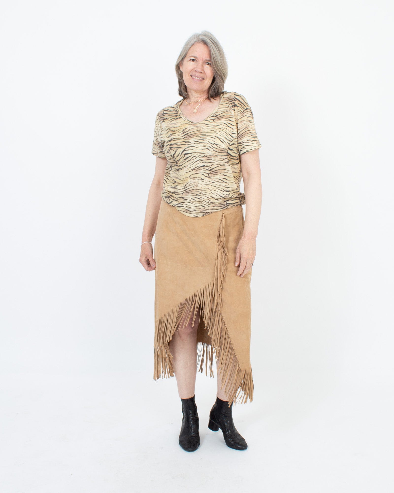 Fringe Leather Skirt The Revury