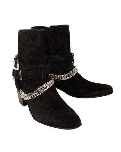 AMIRI Shoes Medium | US 8 I IT 38 AMIRI Suede Chain-Link Accents Moto Boots