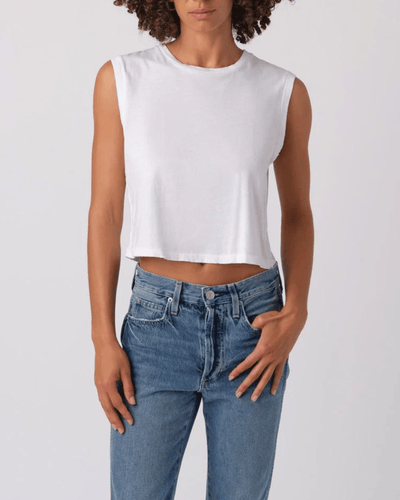 AMO Clothing Medium Sleeveless Babe Tee White