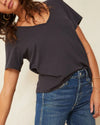 AMO Clothing Small V-Neck Tee in Black