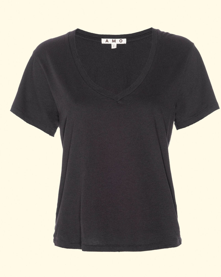 AMO Clothing Small V-Neck Tee in Black