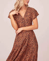 ASTR the Label Clothing Small "Beau Leopard" Maxi Dress