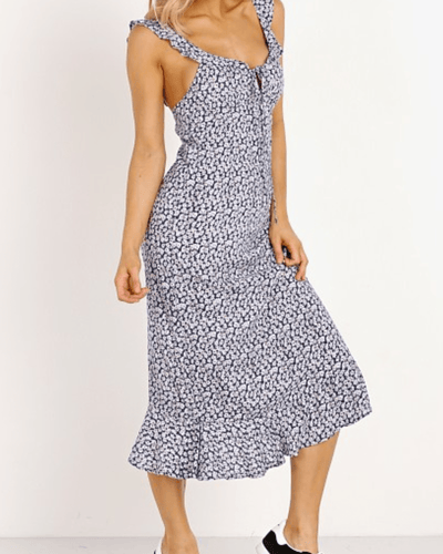 Auguste Clothing Small | US 2 Daisy Love Midi Dress Navy