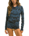 Aviator Nation Clothing Medium "Hand Dyed Thermal" in Blue Black