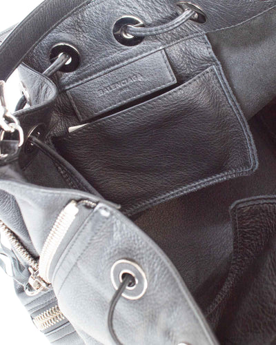 Balenciaga Bags One Size Black Leather Bucket Bag