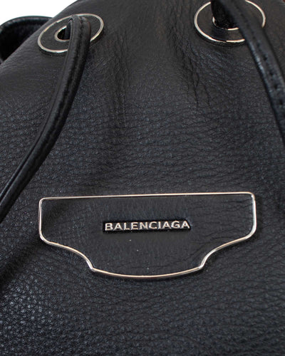 Balenciaga Bags One Size Black Leather Bucket Bag