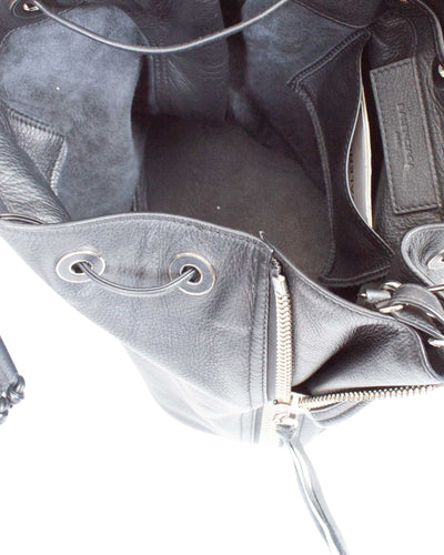 Balenciaga Bags One Size Black Leather Bucket Bag