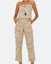 Beach Gold Clothing Small "Haley" Strapless Cheetah Print Jumpsuit