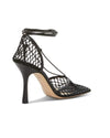 Bottega Veneta Shoes Large | US 40 I IT 10 Bottega Lace-Up Leather Trimmed Mesh Pumps