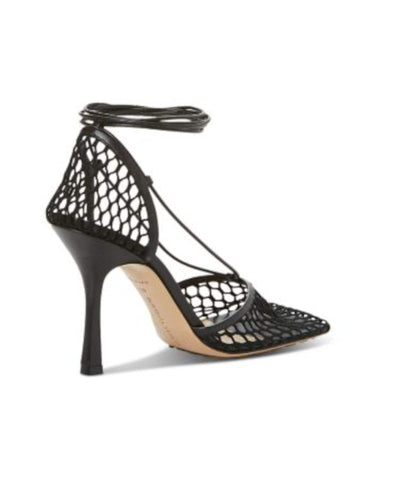 Bottega Veneta Shoes Large | US 40 I IT 10 Bottega Lace-Up Leather Trimmed Mesh Pumps