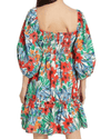 Cara Cara Clothing Medium "Sip Sip" Floral Puff-Sleeve Dress