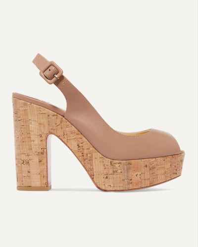 Christian Louboutin Shoes Small | US 6 "Dona Anna" in "Nude/Natural" Platform Sandals