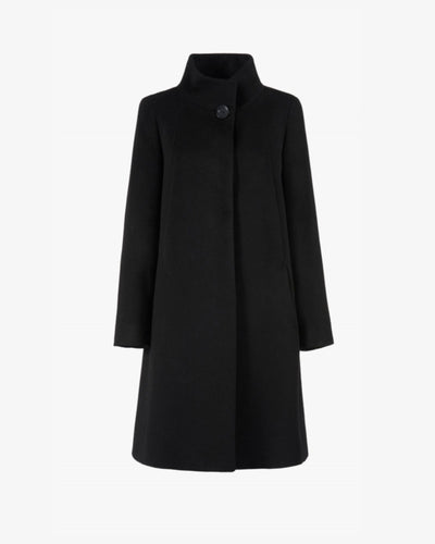 Cinzia Rocca Clothing XS Black Pure Wool Coat