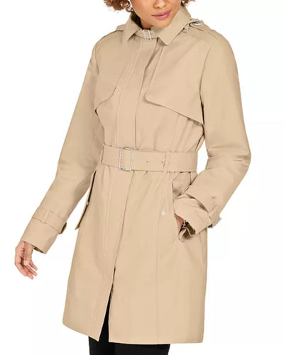 Cole Haan Clothing XS Cole Haan Hooded Belted Trench Coat