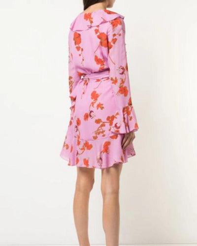 Cynthia Rowley Clothing Medium Floral Wrap Mini Dress